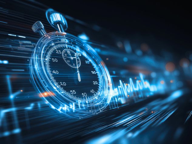 Digitale Stoppuhr – Symbol für Effizienz und Zeitersparnis