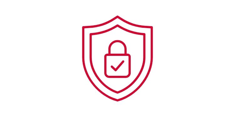 Digitales Schild mit Schloss – Symbol für Sicherheit und Vertrauen